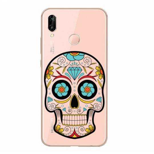 Coque transparente Huawei P30 Lite tete mort