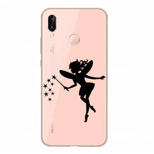 Coque transparente Huawei P30 Lite magique fee noir