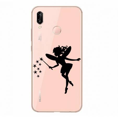 Coque transparente Huawei P30 Lite magique fee noir