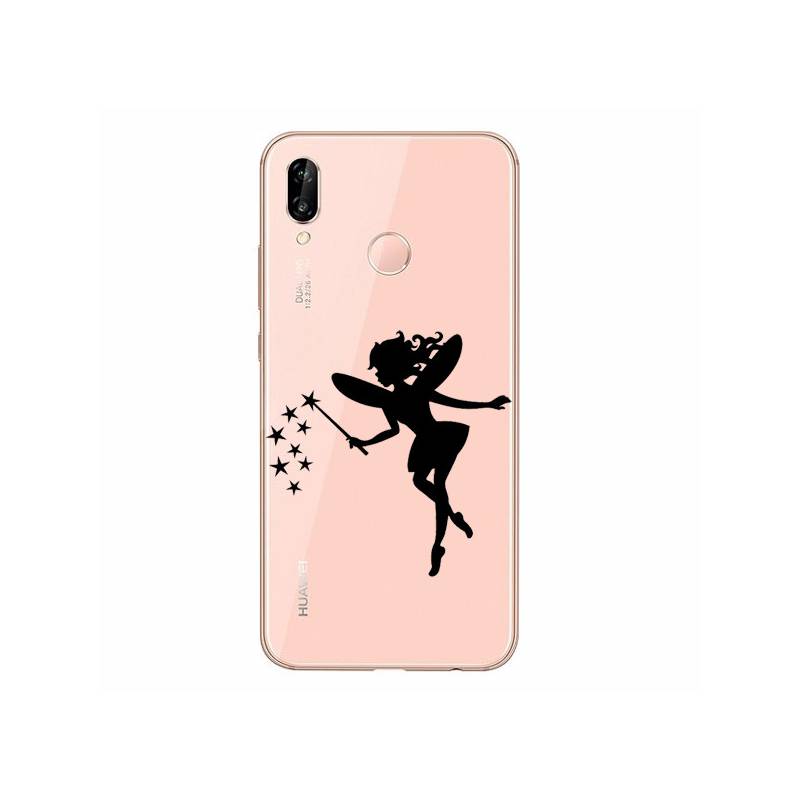 Coque transparente Huawei P30 Lite magique fee noir