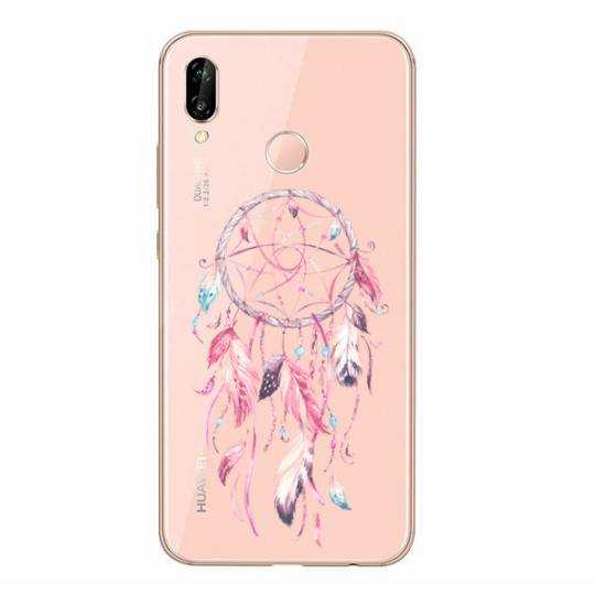 Coque transparente Huawei P30 Lite feminine attrape reve rose