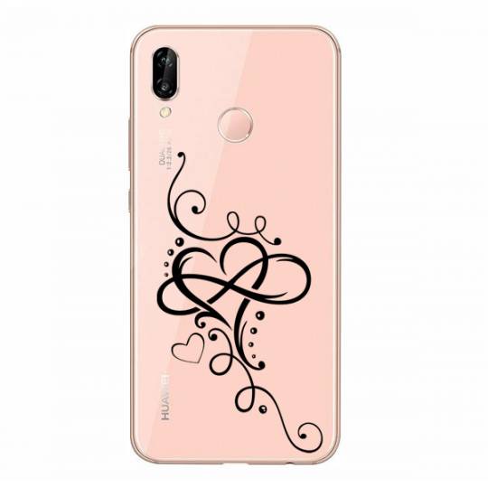 Coque transparente Huawei P30 Lite feminine cœur infini