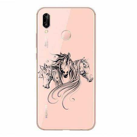 Coque transparente Huawei P30 Lite chevaux
