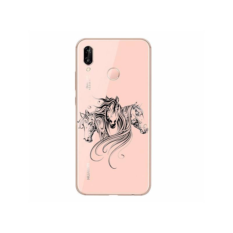 Coque transparente Huawei P30 Lite chevaux