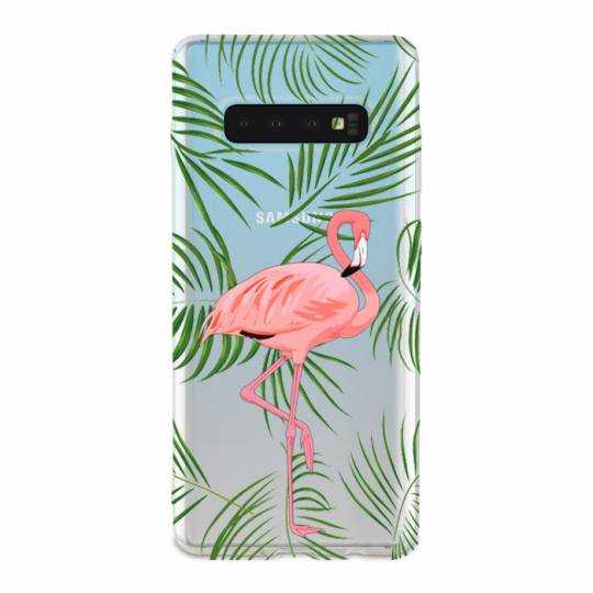Coque transparente Samsung Galaxy S10e Flamant Rose