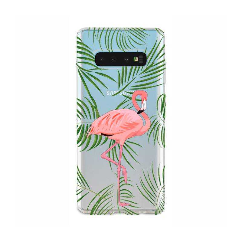 Coque transparente Samsung Galaxy S10e Flamant Rose