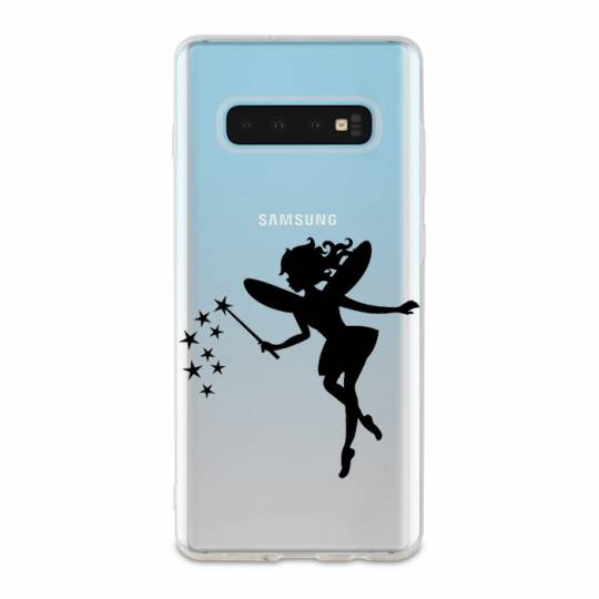 Coque transparente Samsung Galaxy S10e magique fee noir