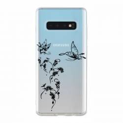 Coque transparente Samsung Galaxy S10e feminine envol fleur