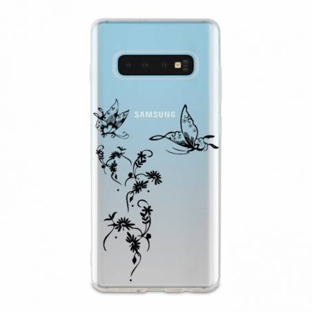 Coque transparente Samsung Galaxy S10e feminine envol fleur