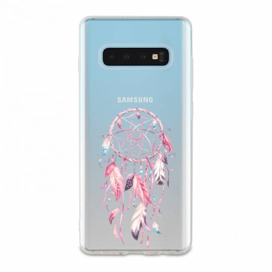 Coque transparente Samsung Galaxy S10e feminine attrape reve rose