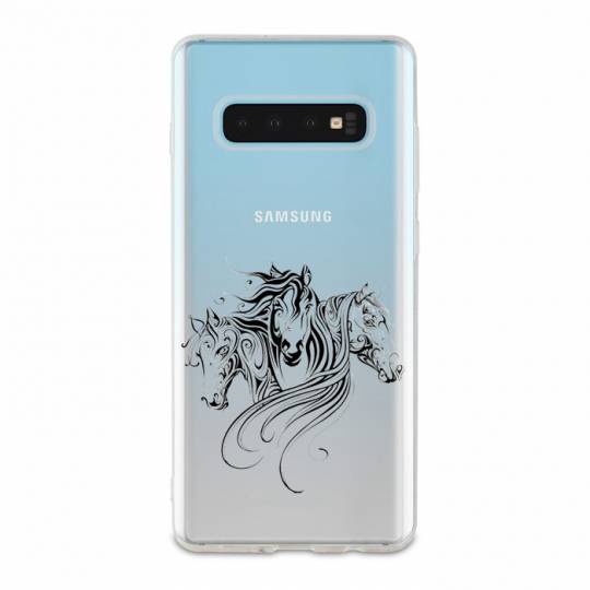 Coque transparente Samsung Galaxy S10e chevaux