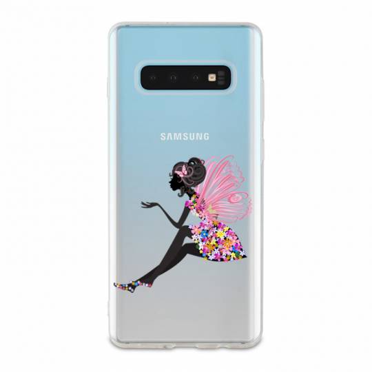Coque transparente Samsung Galaxy S10 magique fee fleurie