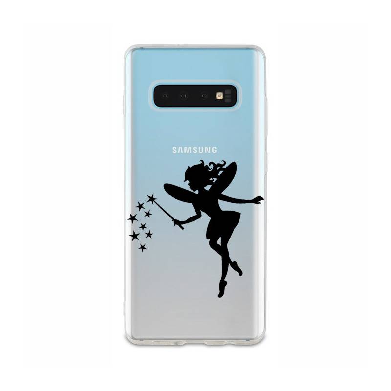 Coque transparente Samsung Galaxy S10 magique fee noir