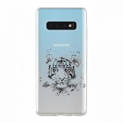 Coque transparente Samsung Galaxy S10 tigre
