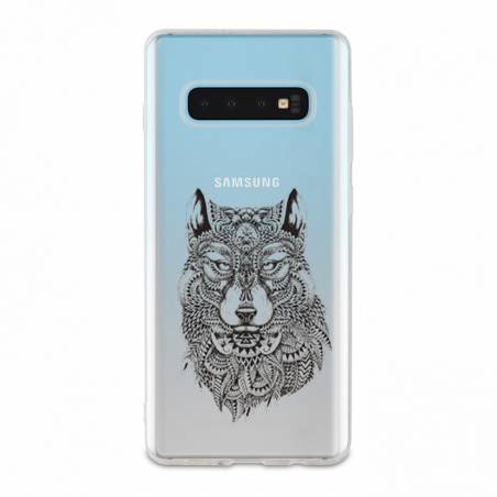 Coque transparente Samsung Galaxy S10 loup