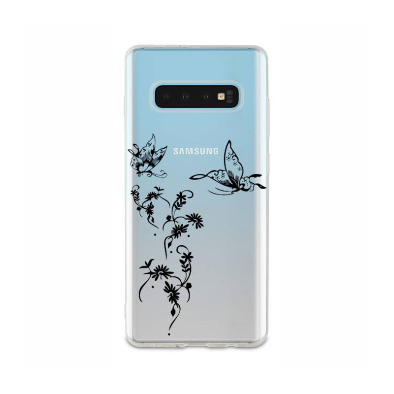 Coque transparente Samsung Galaxy S10 Plus feminine envol fleur
