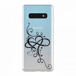 Coque transparente Samsung Galaxy S10 Plus feminine cœur infini