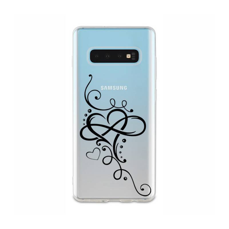 Coque transparente Samsung Galaxy S10 Plus feminine cœur infini