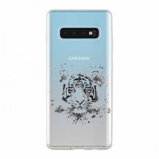 Coque transparente Samsung Galaxy S10 Plus tigre