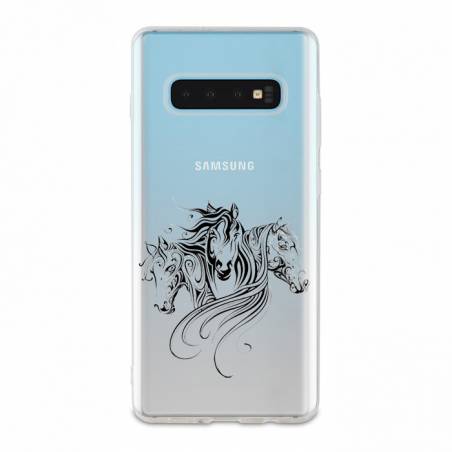 Coque transparente Samsung Galaxy S10 Plus chevaux