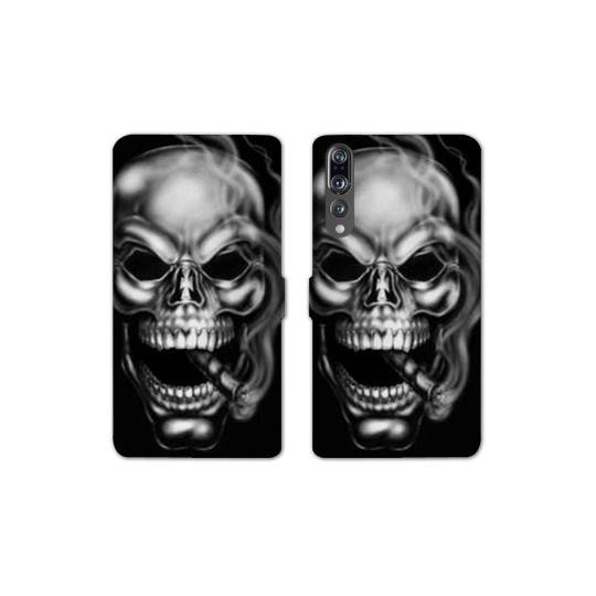 RV Housse cuir portefeuille Huawei P30 PRO tete de mort