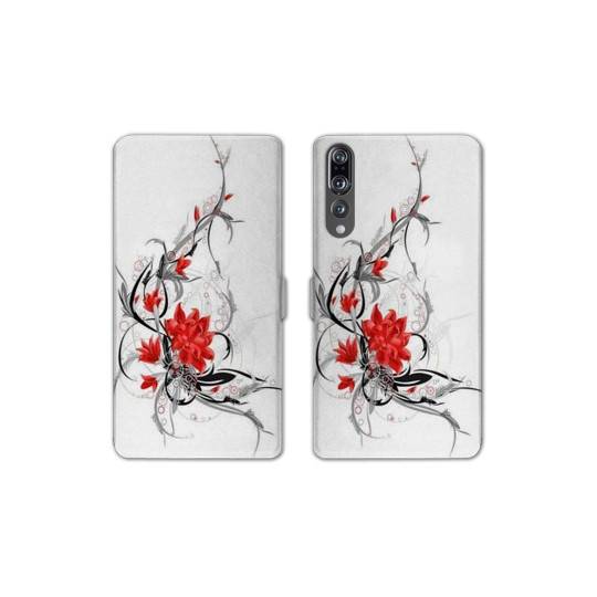 RV Housse cuir portefeuille Huawei P30 PRO fleurs