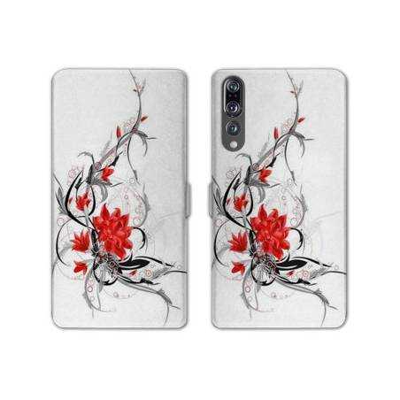 RV Housse cuir portefeuille Huawei P30 PRO fleurs