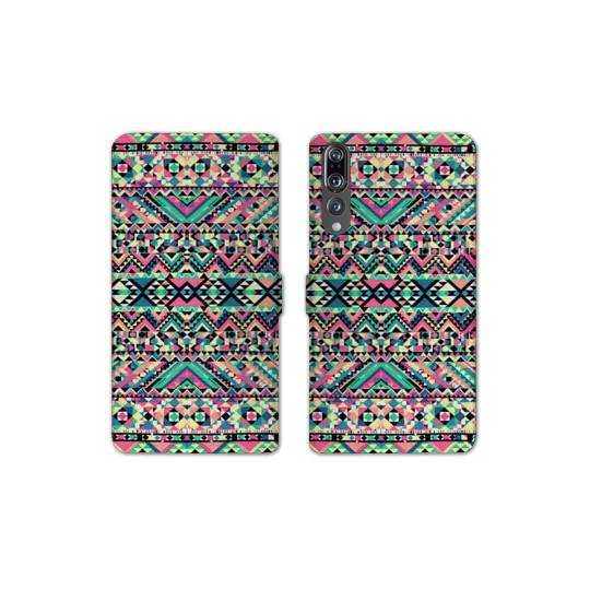 RV Housse cuir portefeuille Huawei P30 PRO motifs Aztec azteque