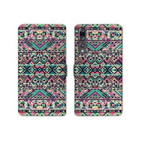 RV Housse cuir portefeuille Huawei P30 PRO motifs Aztec azteque