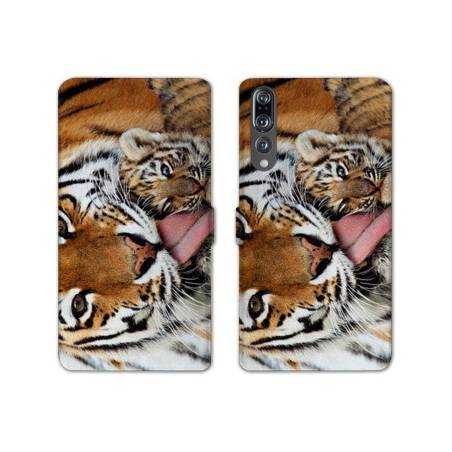 RV Housse cuir portefeuille Huawei P30 PRO felins