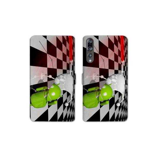 RV Housse cuir portefeuille Huawei P30 PRO apple vs android