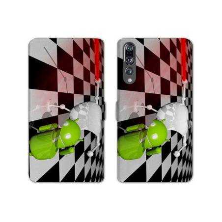 RV Housse cuir portefeuille Huawei P30 PRO apple vs android