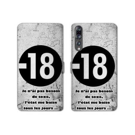 RV Housse cuir portefeuille Huawei P30 PRO Humour