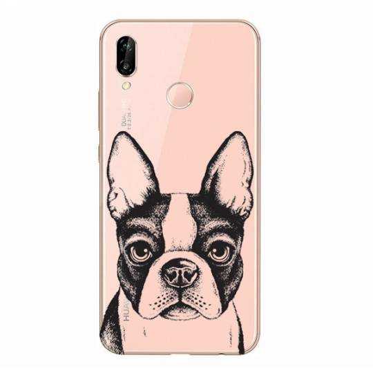 Coque transparente Huawei P30 Lite Bull dog