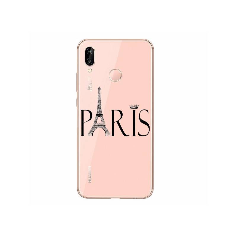 Coque transparente Huawei P30 Lite Paris noir
