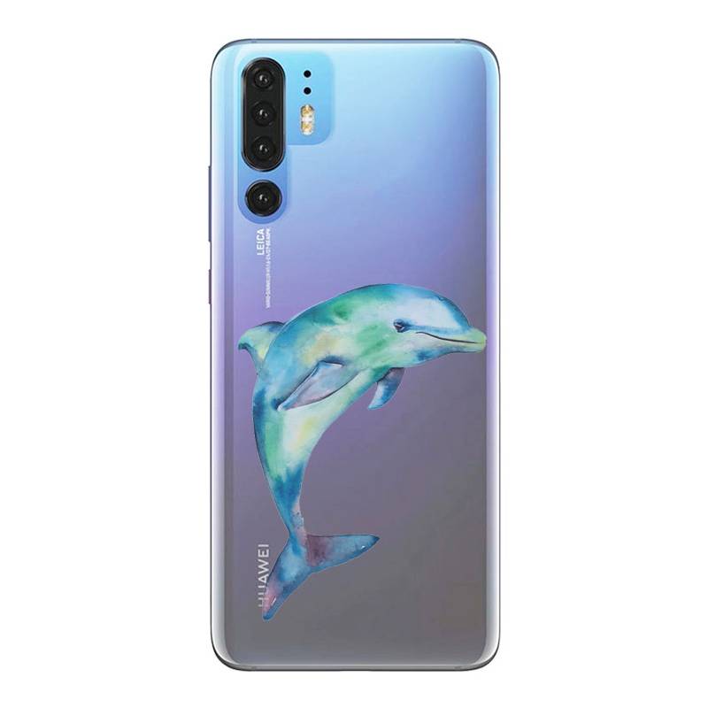 Coque transparente Huawei P30 Pro Dauphin Encre