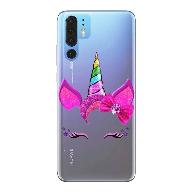 Coque transparente Huawei P30 Pro Licorne paillette