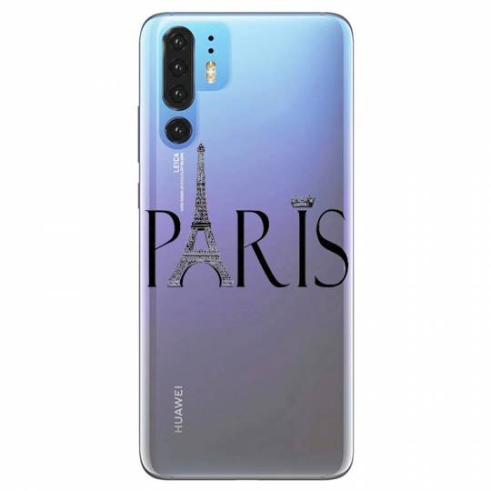 Coque transparente Huawei P30 Pro Paris noir