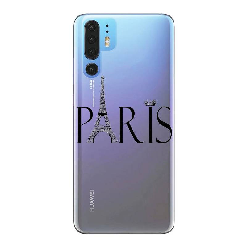Coque transparente Huawei P30 Pro Paris noir