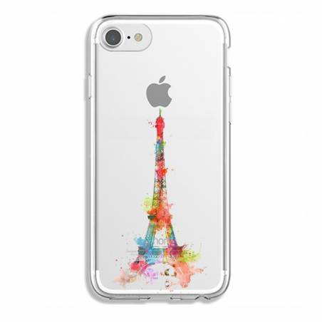 Coque transparente Iphone 6 / 6s Tour eiffel colore