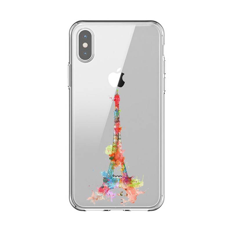 Coque transparente Iphone XR Tour eiffel colore