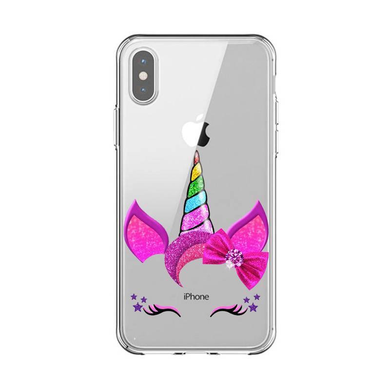 Coque transparente Iphone XS Max Licorne paillette