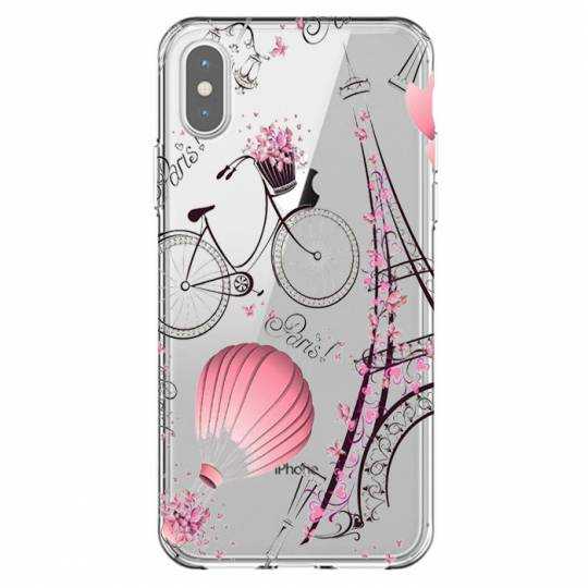 Coque transparente Iphone XS Max Paris mongolfiere