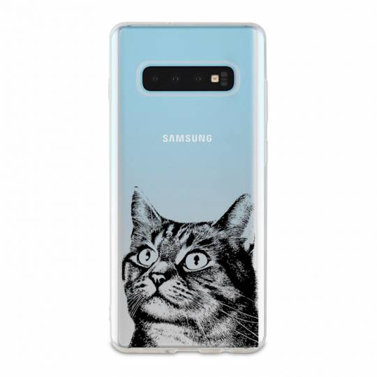 Coque transparente Samsung Galaxy S10 Chaton