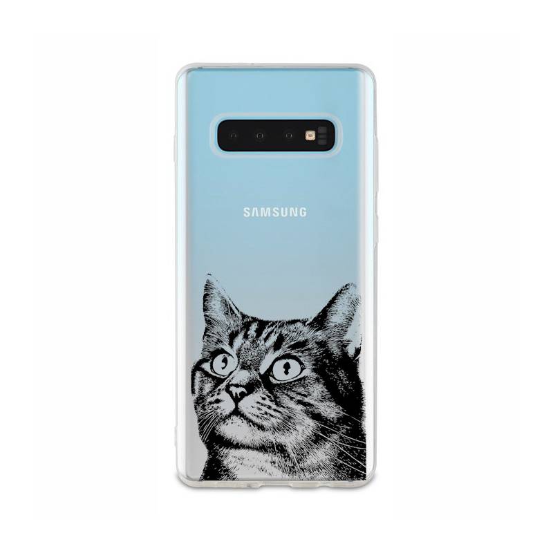 Coque transparente Samsung Galaxy S10 Chaton