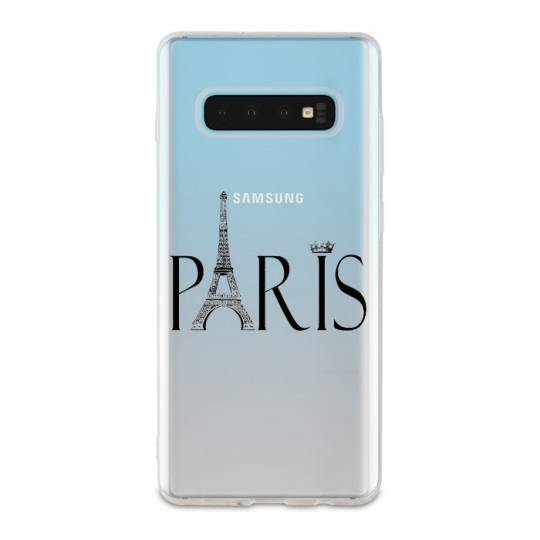Coque transparente Samsung Galaxy S10e Paris noir