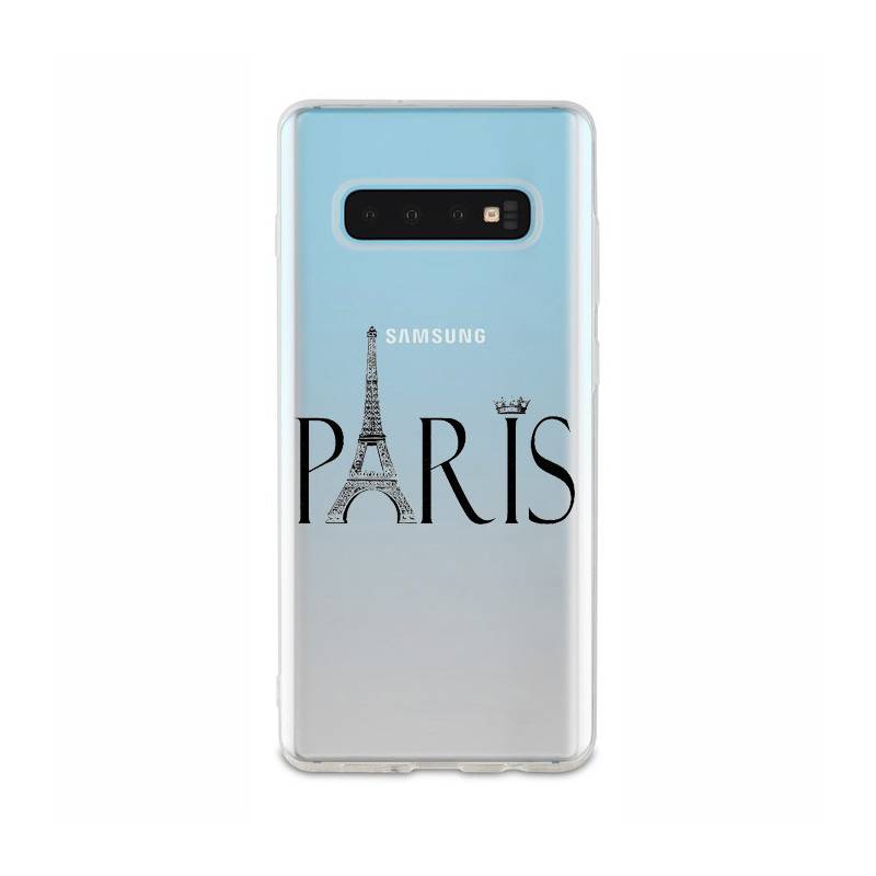 Coque transparente Samsung Galaxy S10e Paris noir