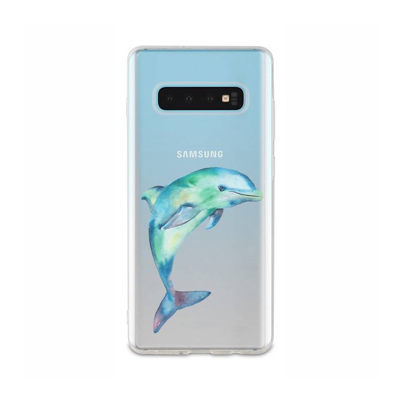 Coque transparente Samsung Galaxy S10e Dauphin Encre