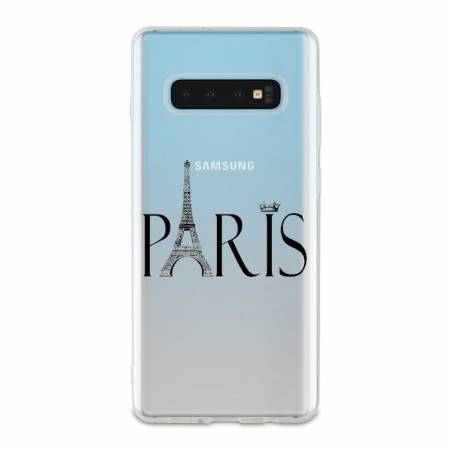 Coque transparente Samsung Galaxy S10 Plus Paris noir