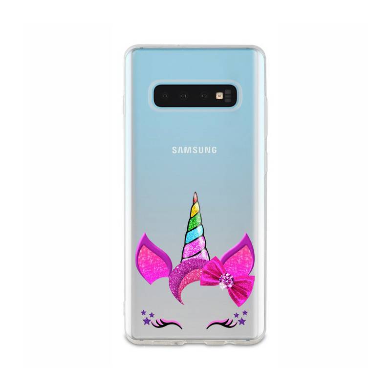 Coque transparente Samsung Galaxy S10 Plus Licorne paillette